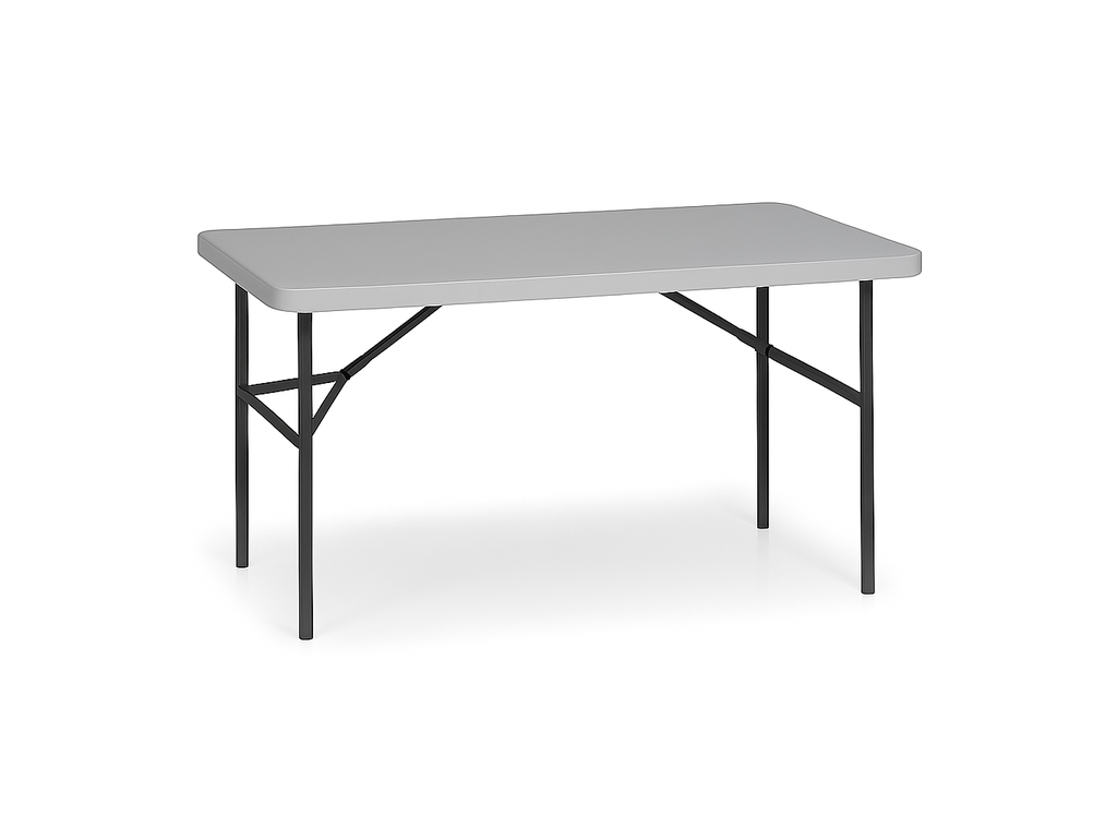 Rechteckiger Klapptisch - Kunststoff - 150cm, Farbe grau