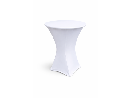 Klappbarer Stehtisch Ø 80 cm, Höhe 110 cm – weiß + Stretch-Husse gratis – Farbe der Husse: Weiß