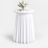 Stretch-Stehtischhusse mit Faltenrock Ø 60 cm, Höhe 110 cm – Weiß