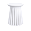 Stretch-Stehtischhusse mit Faltenrock Ø 80 cm, Höhe 110 cm – Farbe: Weiß