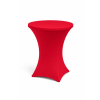 Klappbarer Stehtisch Ø 80 cm, Höhe 110 cm – weiß + Stretch-Husse gratis – Farbe der Husse: Rot