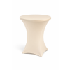 Klappbarer Stehtisch Ø 80 cm, Höhe 110 cm – weiß + Stretch-Husse gratis – Farbe der Husse: Beige (Champagner)