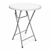 Klappbarer Stehtisch Ø 80 cm, Höhe 110 cm – weiß + Stretch-Husse gratis