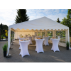 Klappbarer Stehtisch Ø 80 cm, Höhe 110 cm – weiß + Stretch-Husse gratis