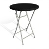 Klappbarer Stehtisch Ø 80 cm, Höhe 110 cm – schwarz + Stretch-Husse gratis