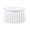 Stretch-Tischhusse mit Faltenrock für runden Tisch Ø 122 cm – Weiß